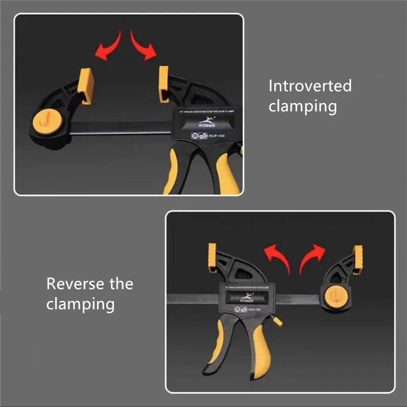 Quick-Grip Bar Clamps 12-Inch — 2-Pack One-Hand Ratchet F-Clamps with Quick Release for Woodworking & DIY Carpentry