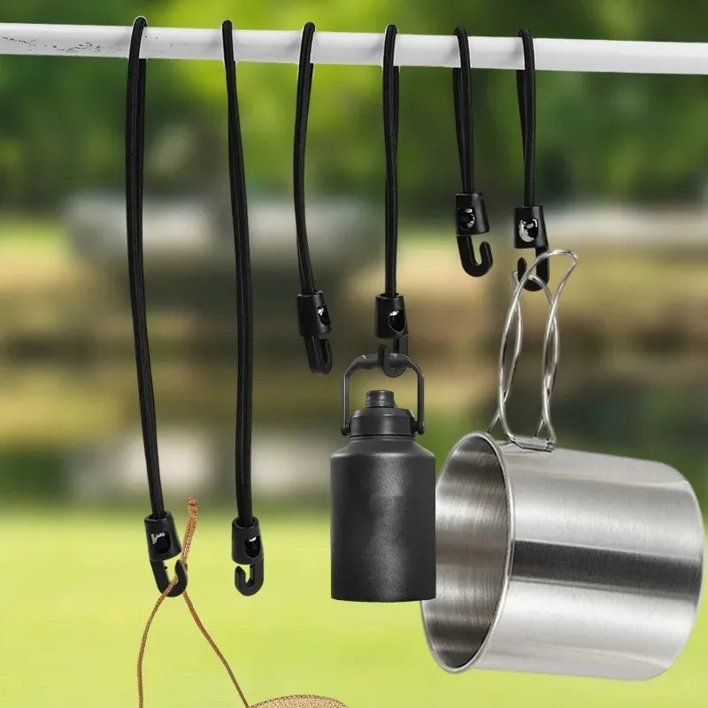 Mini Bungee Cords with Hooks — 10-Pack (10cm)