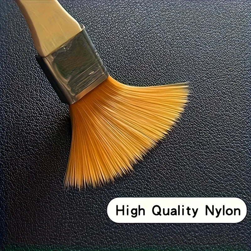 Paint Brush Set, 10-Pack — Flat Wooden-Handle Nylon Bristle Brushes for Painting, Dusting & Cleaning