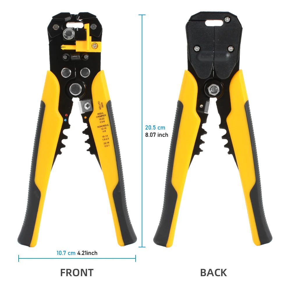 Self-Adjusting Wire Stripper, Crimper and Cutter - 10-24 AWG