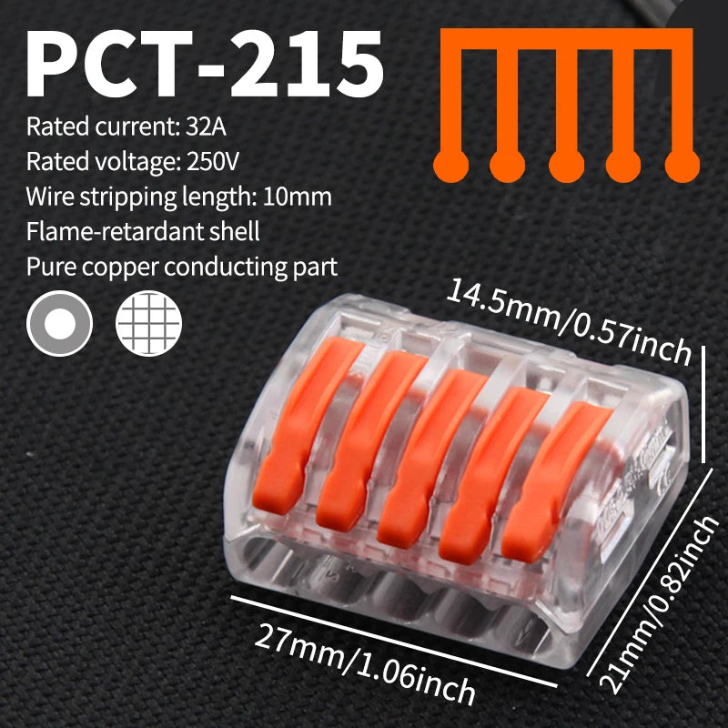 Lever Wire Connectors — 10-Pack (2-Port Push-In)