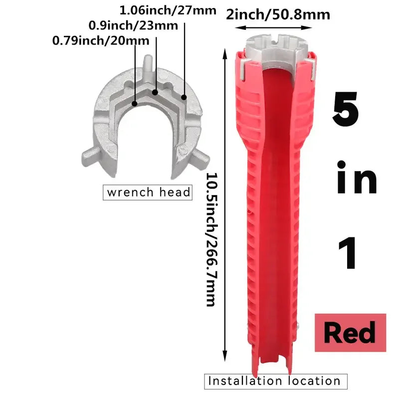 8-in-1 Faucet & Sink Installer Wrench — Multifunction Plumbing Tool for Tight Under-Sink Spaces