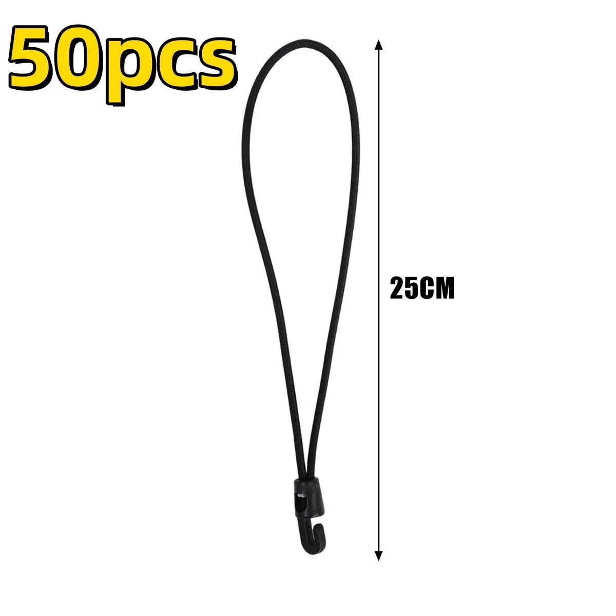 Mini Bungee Cords with Hooks — 10-Pack (10cm)