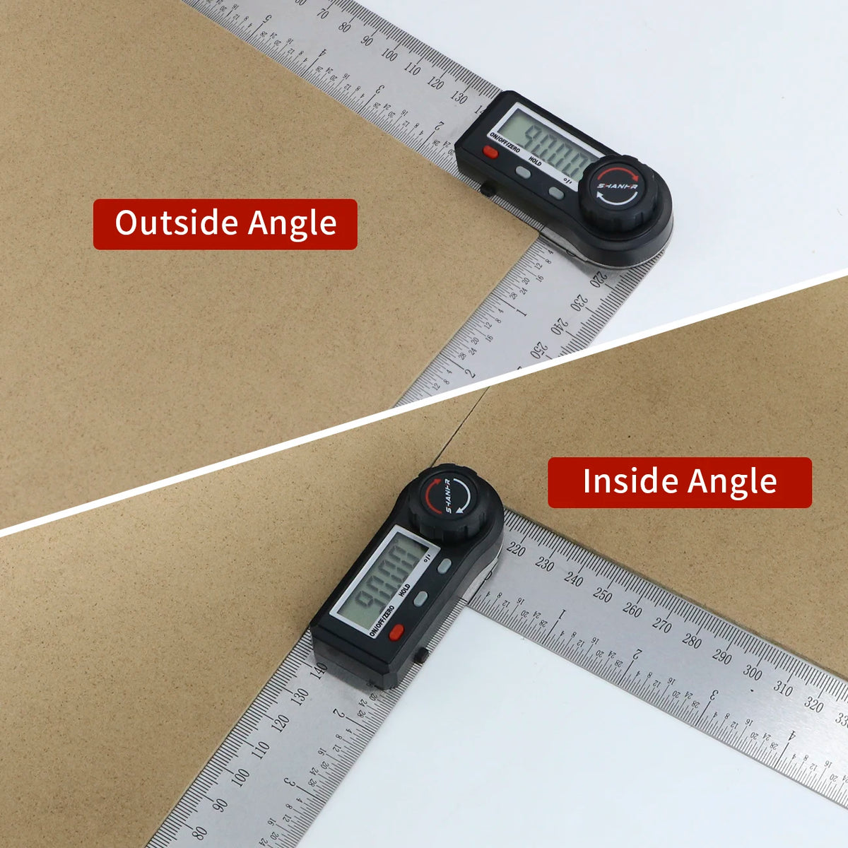 Digital Angle Finder Ruler 7 Inch/200 mm Stainless Steel with Case, Digital Protractor Angle Finder for Woodworking Measurement