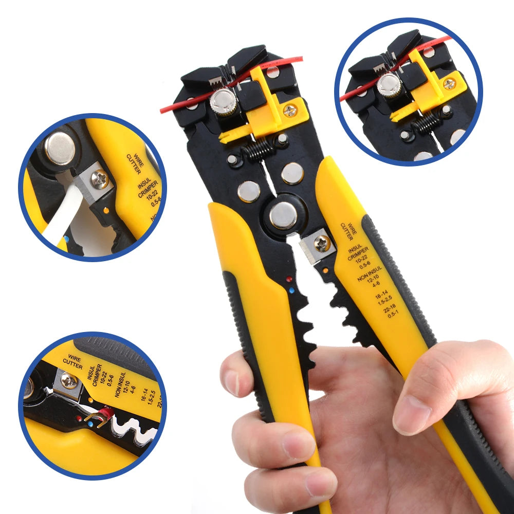 Self-Adjusting Wire Stripper, Crimper and Cutter - 10-24 AWG