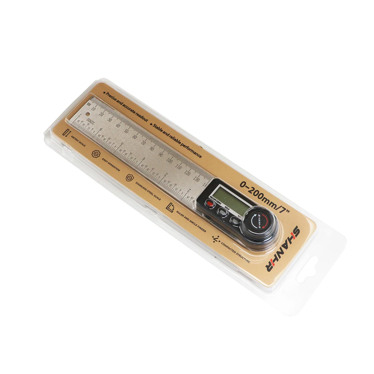 Digital Angle Finder Ruler 7 Inch/200 mm Stainless Steel with Case, Digital Protractor Angle Finder for Woodworking Measurement