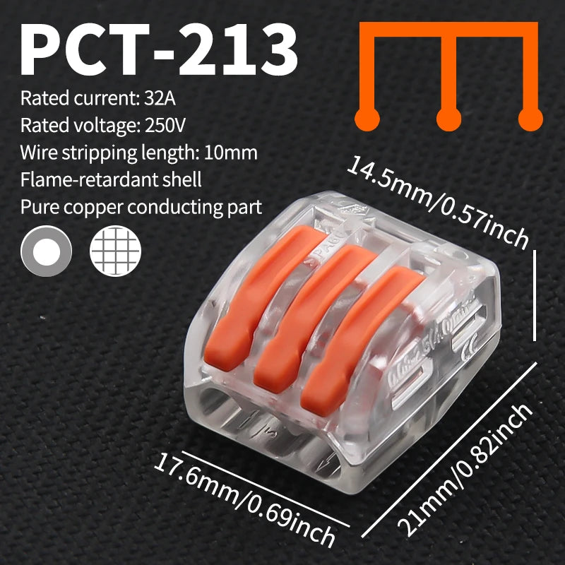 Lever Wire Connectors — 10-Pack (2-Port Push-In)