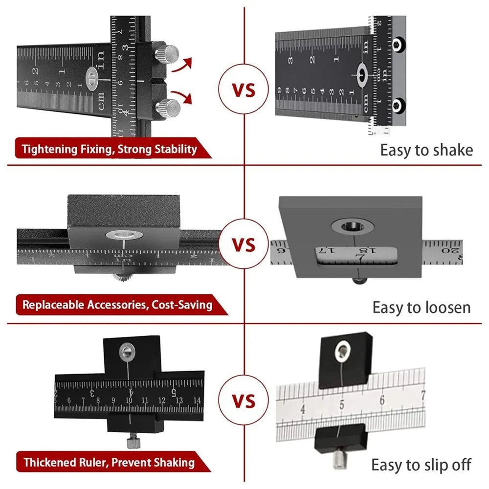 Cabinet Hardware Jig — Aluminum Adjustable Drill Guide for Drawer Pulls & Door Knobs