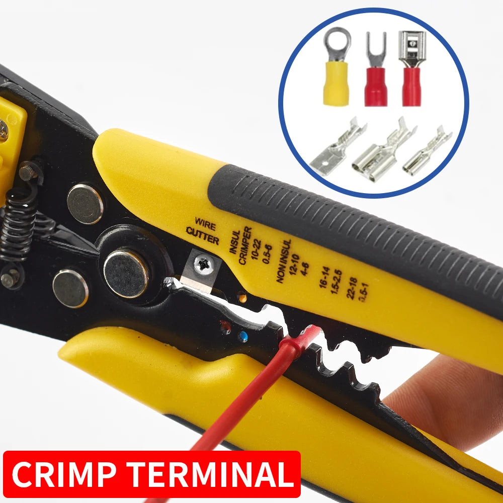 Self-Adjusting Wire Stripper, Crimper and Cutter - 10-24 AWG
