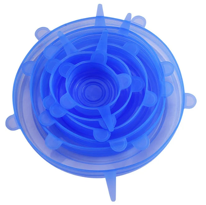 Silicone Stretch Lids — 6-Piece Set (Reusable Food Covers)