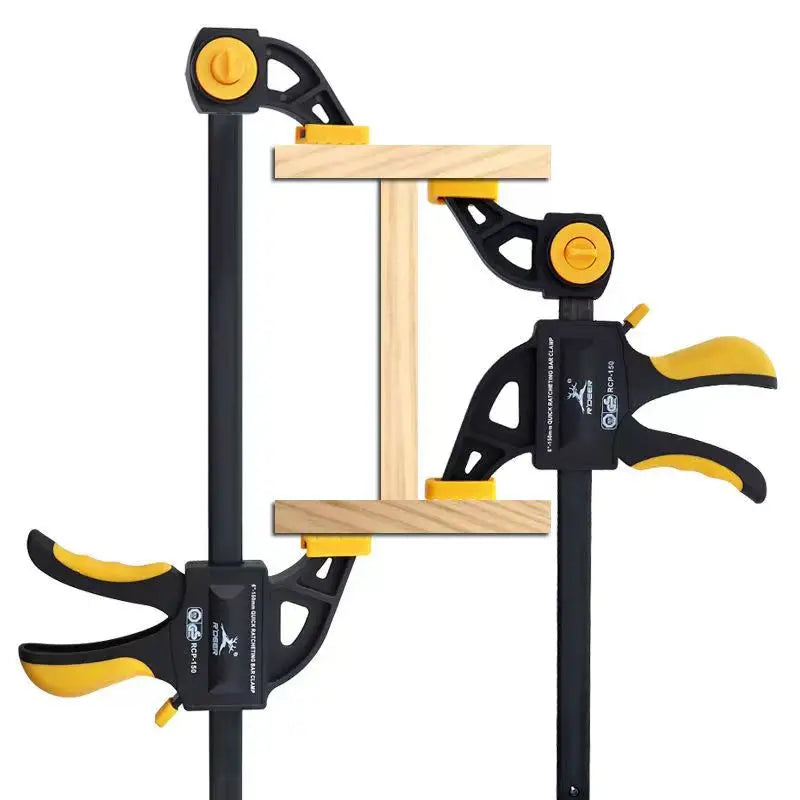 Quick-Grip Bar Clamps 12-Inch — 2-Pack One-Hand Ratchet F-Clamps with Quick Release for Woodworking & DIY Carpentry