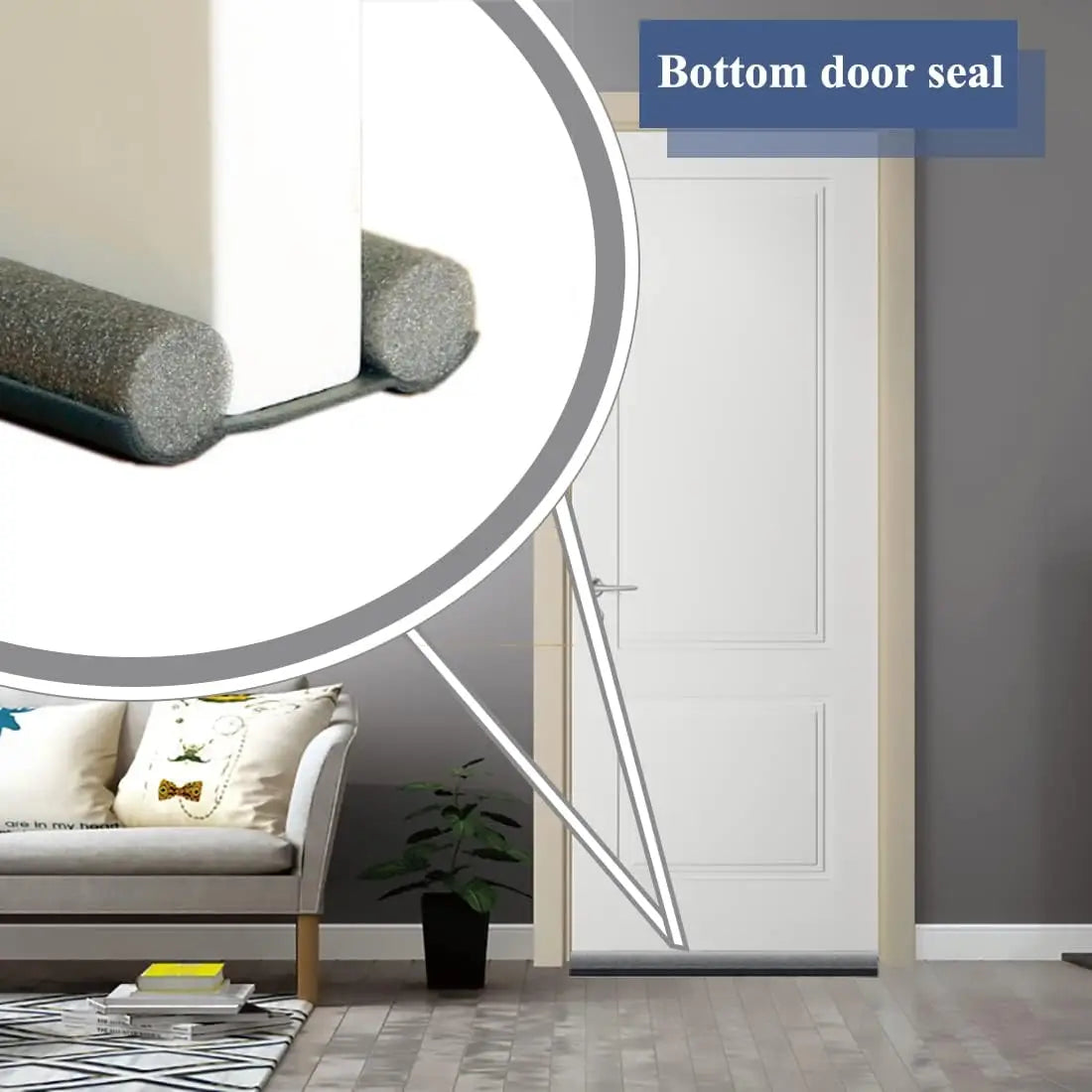 Under-Door Draft Stopper — Cut-to-Fit Foam Seal (1 Roll)