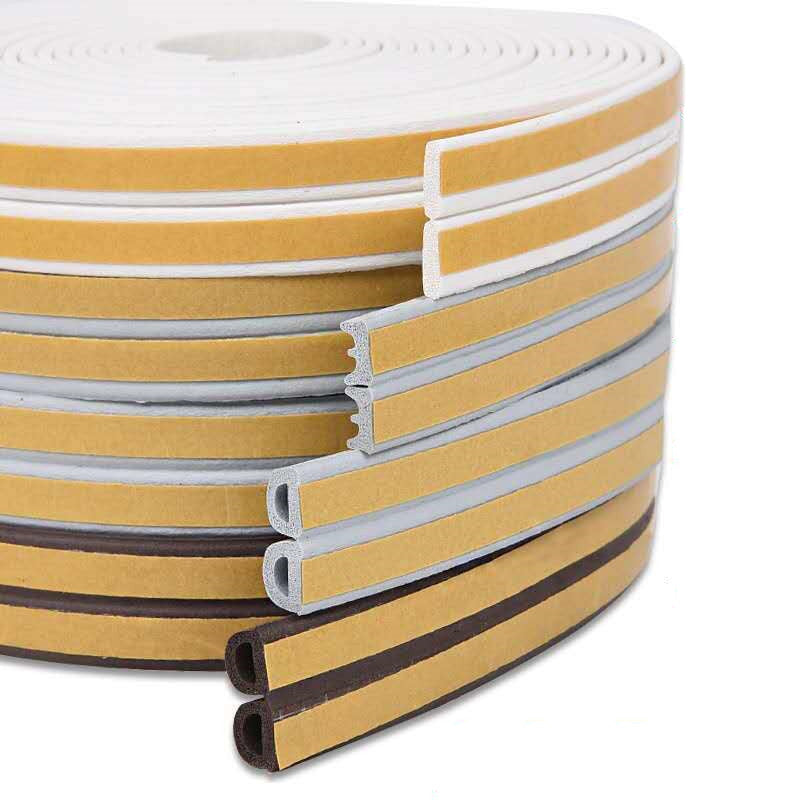 Self-adhesive weatherstripping seal strip roll for doors and windows