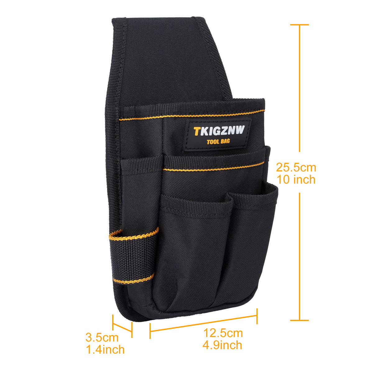 Work tool pouch detail — pouches and screwdriver loops